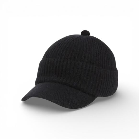 Nordstrom Cashmere Blend Beanie‎ Ballcap Black New